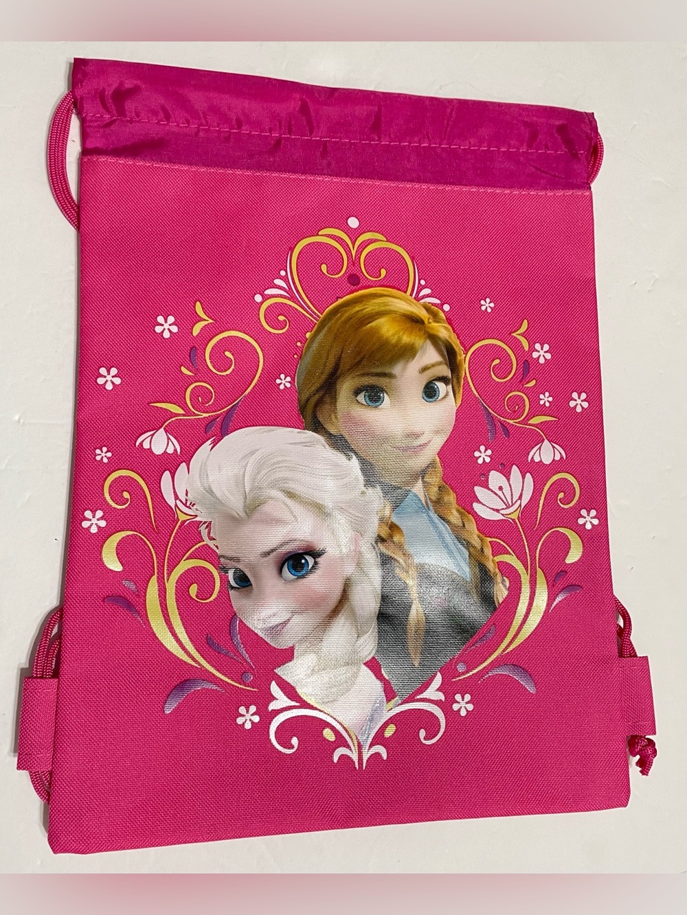 Disney Frozen Anna Elsa Pink Drawstring Bag ,New with tag!